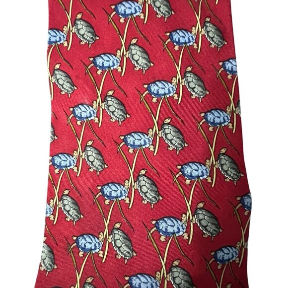 Tiffany & Co Silk Tie Turtle Print 57" Made In Italy - Picture 2 of 5